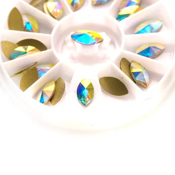 

YANRUO 288pcs AB Crystal flat back Non HotFix Glitter Best Rhinestone Diamond Design Nail Decorations DIY 3D For Nail Art Gems