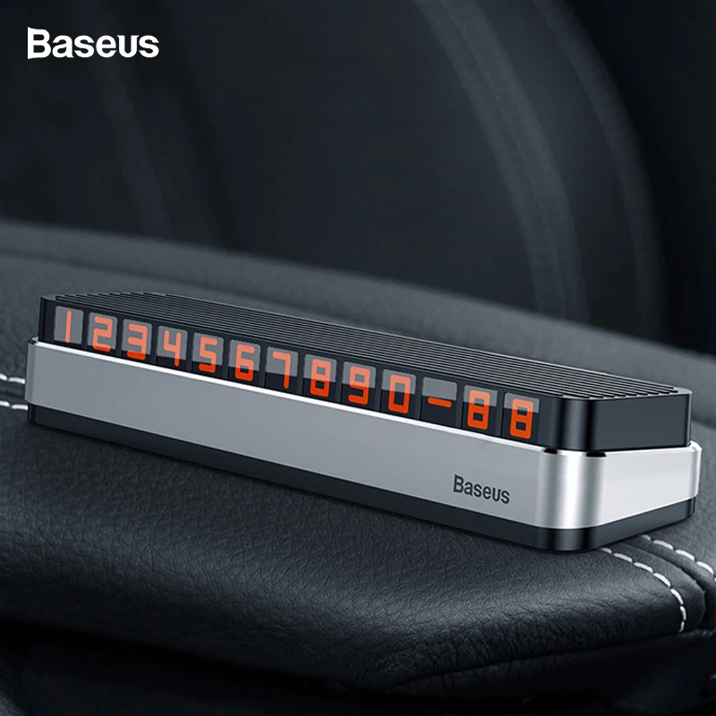 

Baseus Car Temporary Parking Card Phone Holder Phone Number Card Luminous Telephone Number Parking Plate Car-styling Accessories