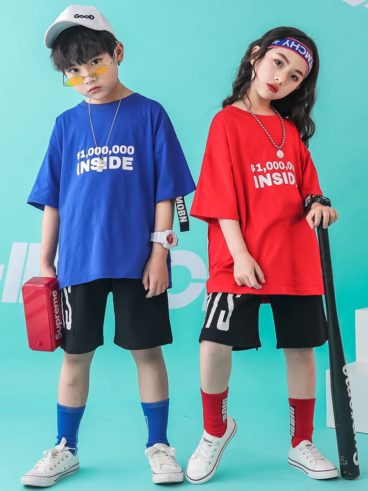 Children Hip Hop Outfits Loose T Shirt 