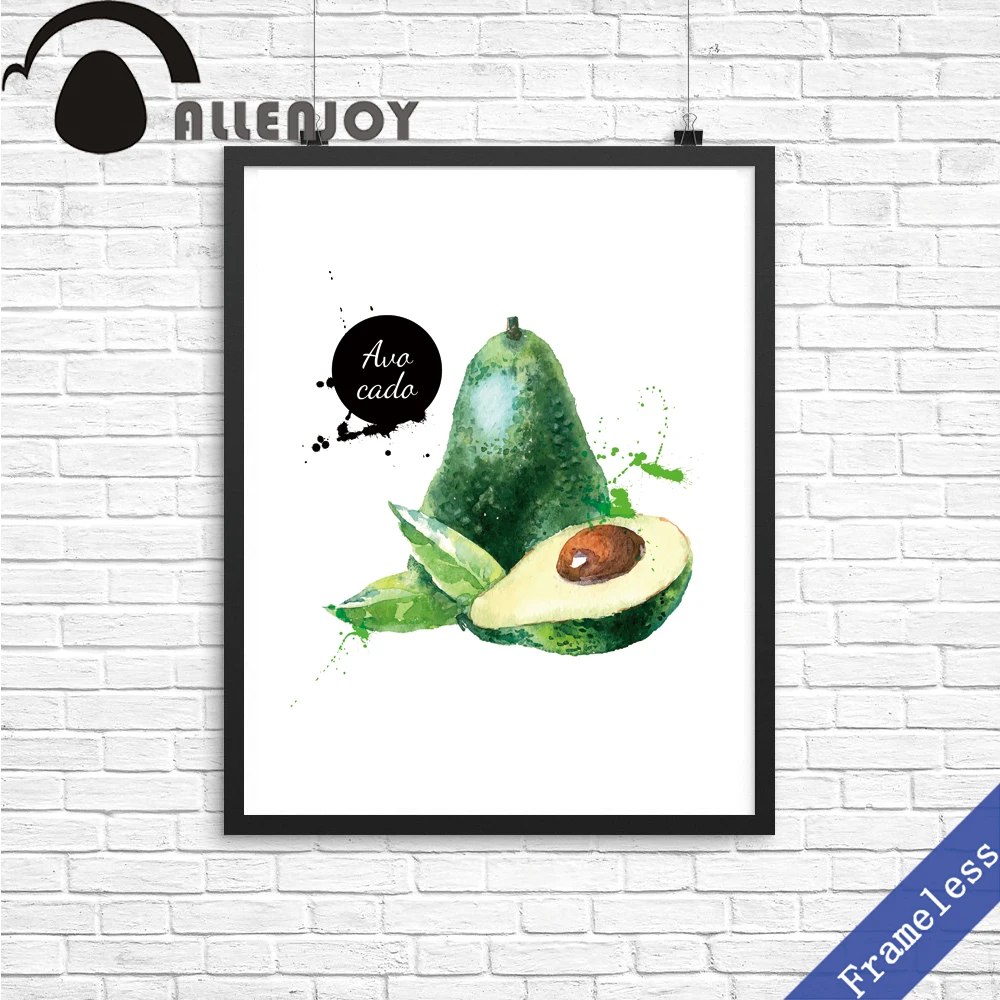 

Unframed Canvas print Hand Paint watercolor Fruit Avocado poster picture wall art Oil painting decoration home decor living room