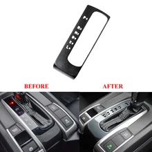 ABS автомобиль Интерьер коробка передач консоль Панель рамка Крышка отделка наклейка сдвижная панель блесток наклейка крышка для Honda Civic