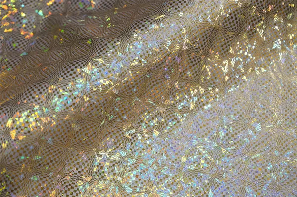 Четыре стороны эластичный бронзового цвета лазерный Рисунок земли Танцы ткань одежды Одежда для гимнастики; одежда для голографическая эластичные бикини ткань - Цвет: silver grey