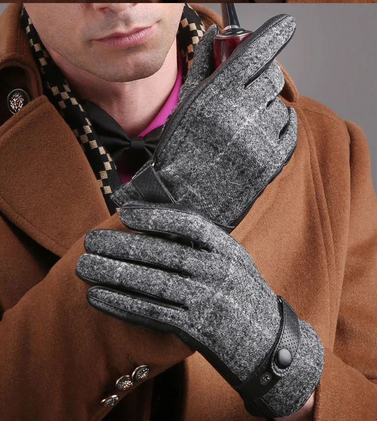 Мужские перчатки из натуральной кожи; деловые перчатки из овечьей кожи; сезон осень-зима; кожаные перчатки для вождения; TB05
