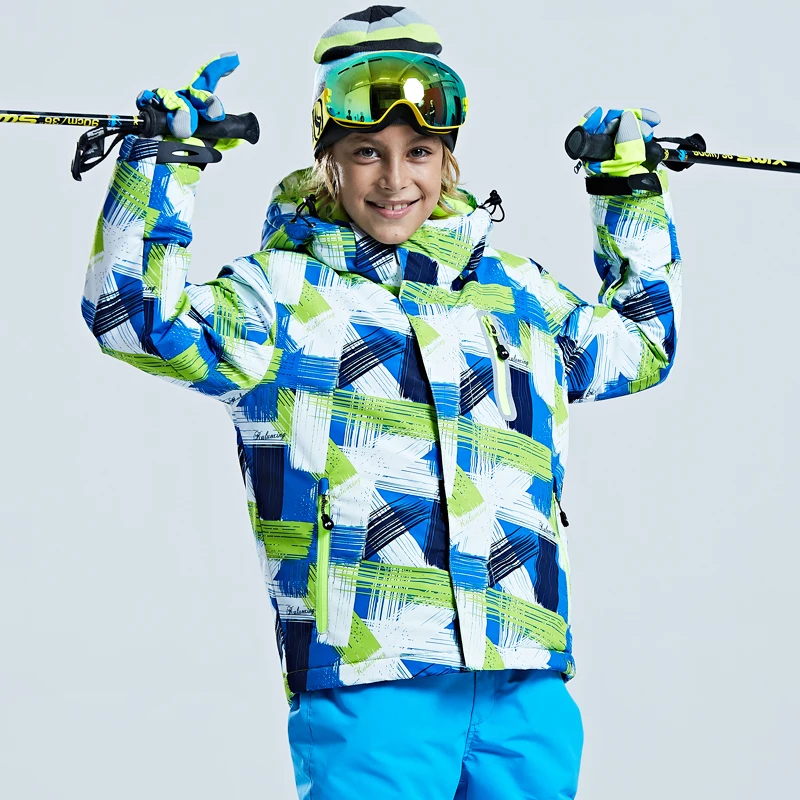 Детская профессиональная зимняя Лыжная куртка, водонепроницаемая теплая куртка для походов и походов, куртка с капюшоном для мальчиков и девочек, лыжная куртка для сноубординга