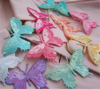 

20pc 8x5cm Applique Butterfly Embroidery Patch Embroidered Patches For Clothing Stickers For Clothes Parches Bordados AC0477