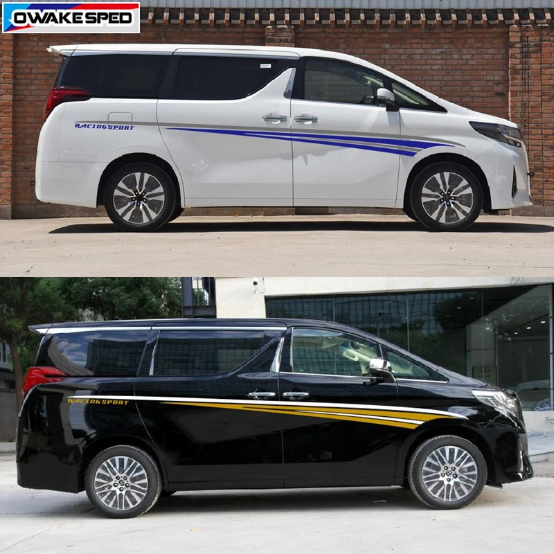 Виниловая наклейка с полосками на талию для автомобилей Toyota Alphard Previa|Наклейки
