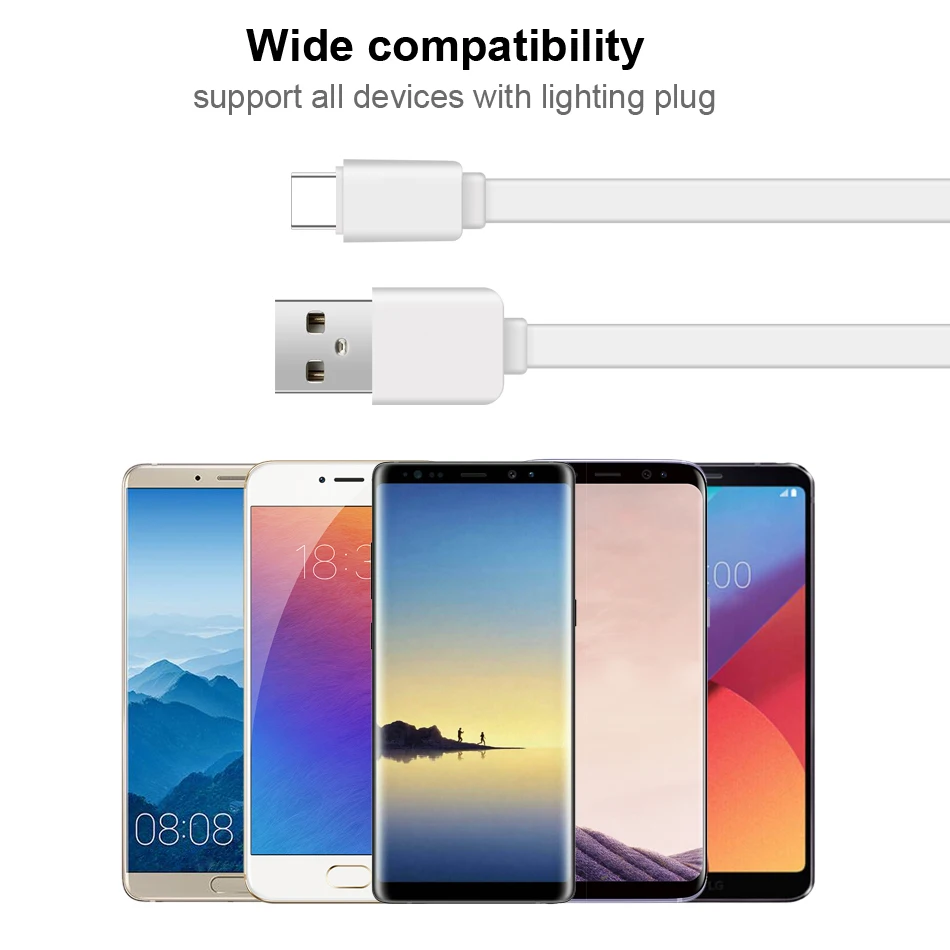 От GUSGU 0,25 HDMI кабель 1 м 2 м USB C кабель провод для samsung Galaxy S9 Тип C быстрой зарядки для Xiaomi samsung лапши для синхронизации и передачи данных