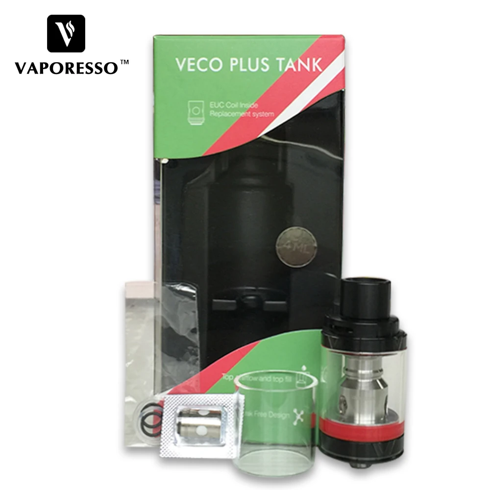 Оригинальный Vaporesso VECO Plus Бак 4 мл с 0,6 hohm EUC катушка Топ заполняющий VECO Plus распылитель для ТАРО нано электронная сигарета Vape танк