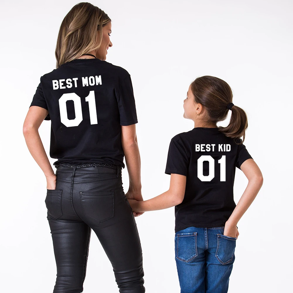Best Mom Kid Matching and Child Shirts Mother Daughter Son TShirts Summer Short Sleeve Casual Family Look Outfits | Мать и ребенок