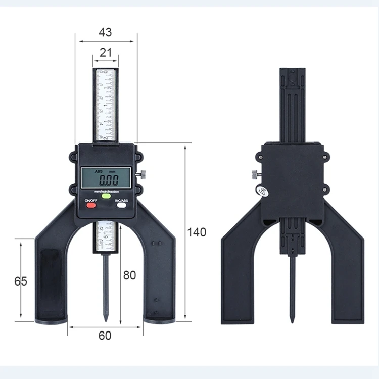 0-130 мм Цифровой измеритель высоты Настольная пила 80 мм глубиномер 3 единицы дюймов/мм/дробь фиксирующий винт деревообрабатывающий фрезерный станок настольные инструменты
