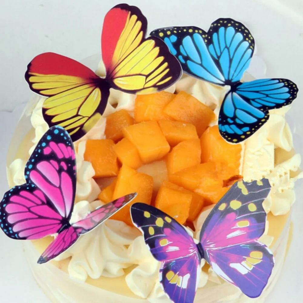 

50 Pcs/pack Paper Butterfly Cupcake Toppers Picks Kid Birthday Party Decorations Wedding Decoration Evnent Party Favors