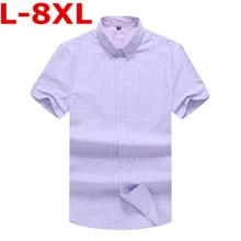 9XL плюс Размеры 7XL 8XL 6XL новые летние Для мужчин рубашка мода плед печати мужской Повседневное футболка с коротким рукавом бренд Мужская одежда