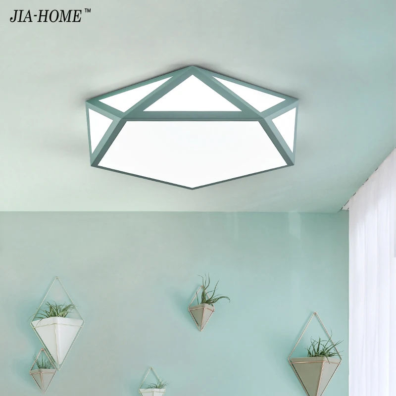

Personality Ceiling Lights For Living Room Bedroom green pink white black body Indoor Lighting Ceiling Lamp Fixture AC96-220V