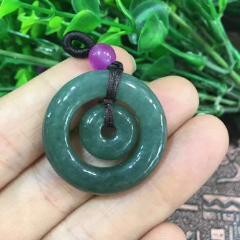 

Natural Burmese Jade A cargo medium mother and child safety buckle pendant ep03#