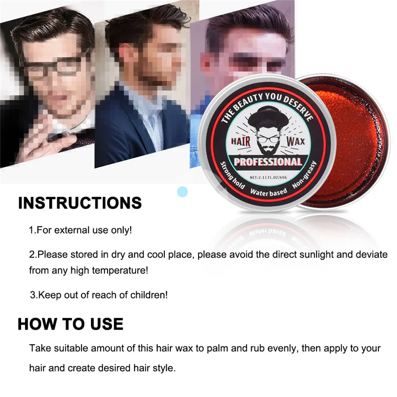 Male Hair Wax Strong Style Restoring Pomade Wax Skeleton Cream