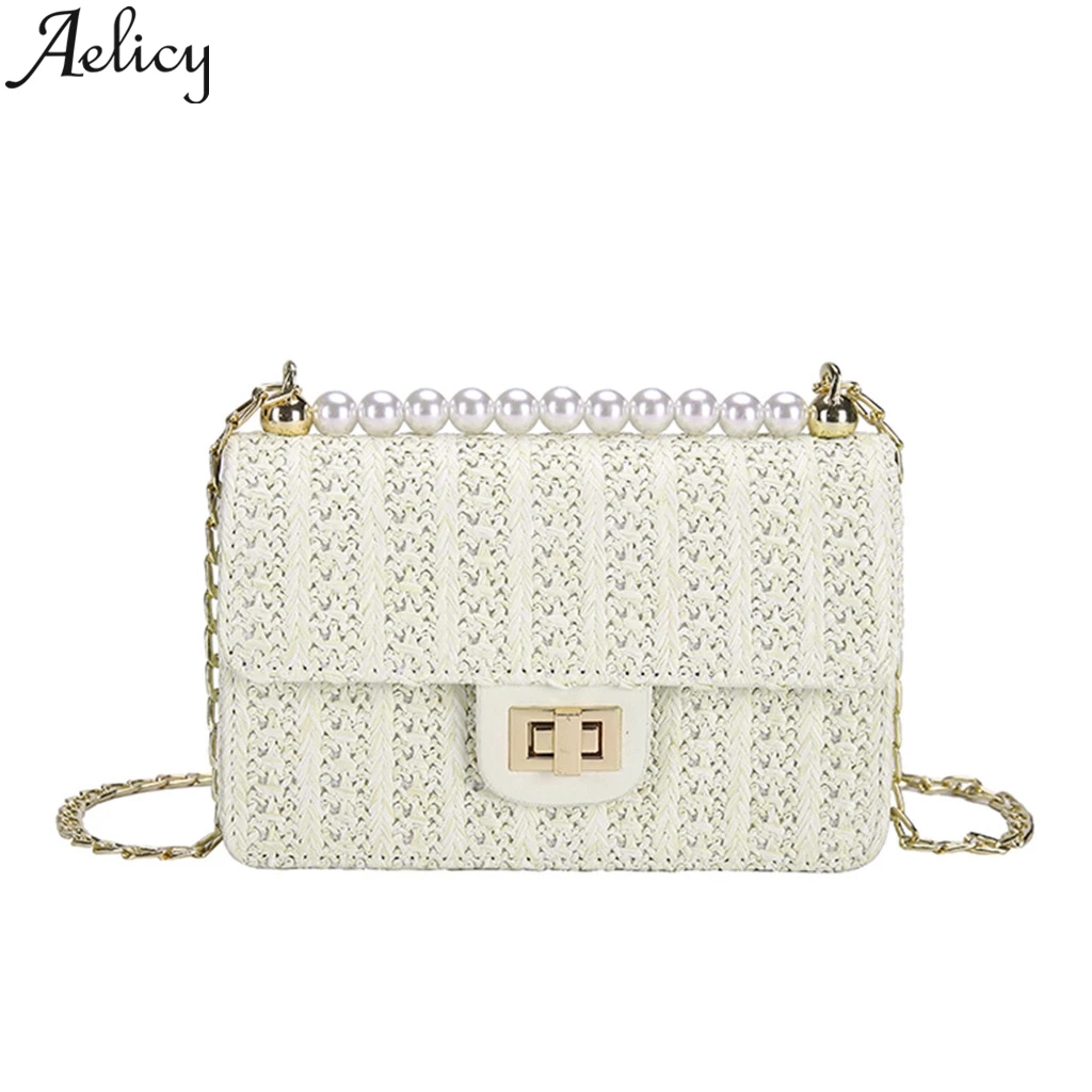 

Aelicy 2019 Vintage Straw Bag Casual Wild Vacation Simple Weave Crossbody Beach Bags For Women Bag Sac Main Femme Bolsa Feminina