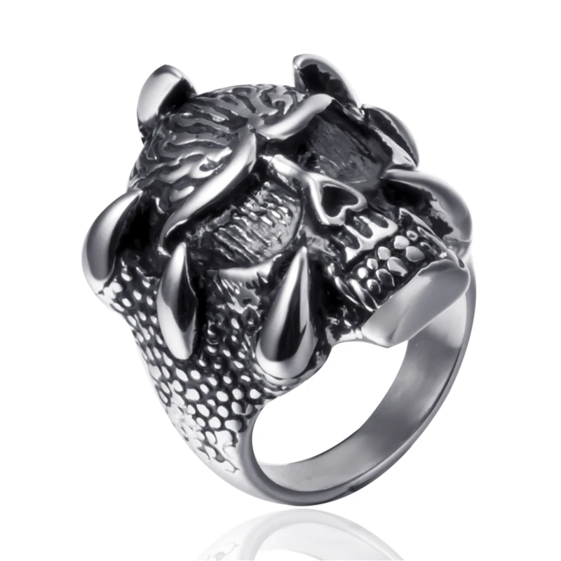 

Mens Stainless Steel Ring Skull Biker Punk Wholesale Jewelry Size 8,9,10,11,12,13