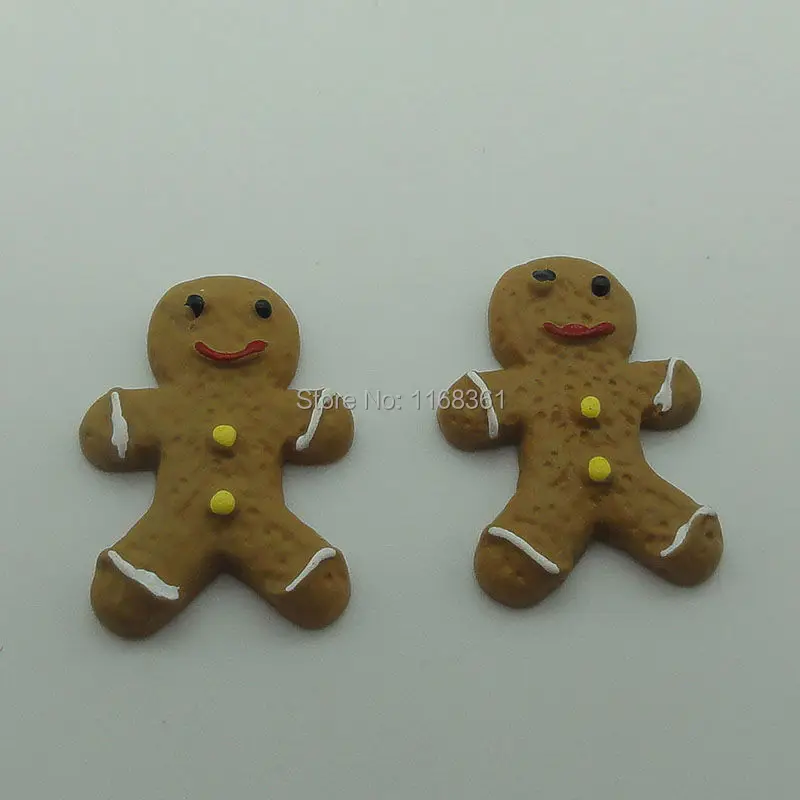 1pcs/lot resin flatback Gingerbread man 20mm Cabochons Scrapbooking Hair Bow Center DIY Christmas decration C109-8