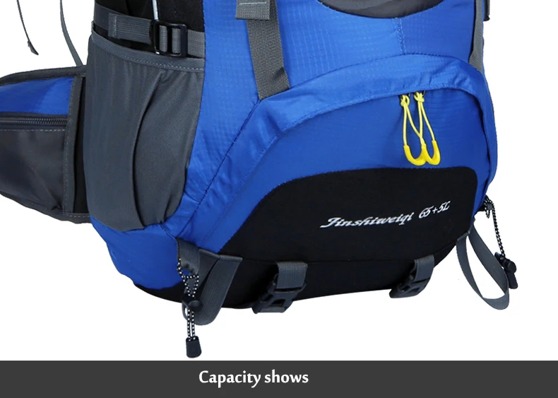 70L профессиональный рюкзак для альпинизма для женщин и мужчин, походный рюкзак, нейлоновая спортивная сумка для альпинизма с дождевиком 35x35x67 см