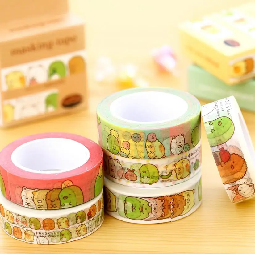 24 pcs/Lot Kawaii japanese masking tape Cute Sumikkogurashi paper tapes sticker for diary photo