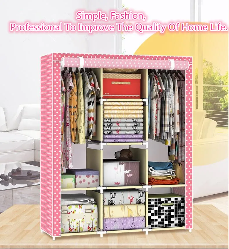 Нетканый шкаф большой и средний хранения шкафы простые складные подкрепления получить укладку одежды