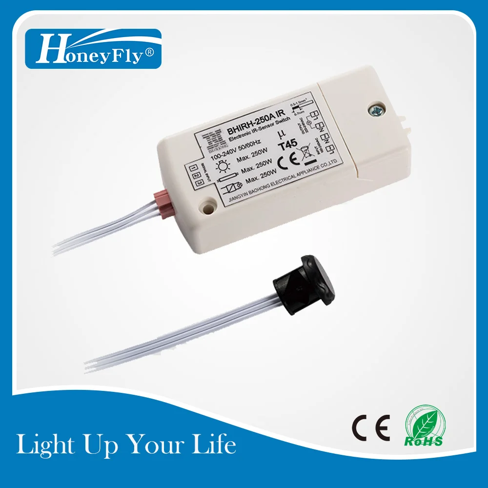 Interruptor do Sensor de Movimento Max70w para Conduziu a Lâmpada Honeyfly Patenteado Sensor Infravermelho Interruptor 250 w 100-240 v Auto on – Off ce 5 Pcs