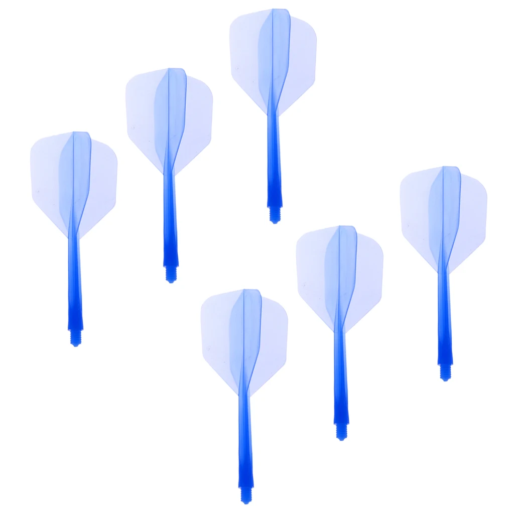 Set of 6 2BA Thread Dart Shafts with Transparent Dart Flights MultiColor Dart Shafts and Dart Flights Flights Dart Accessories 