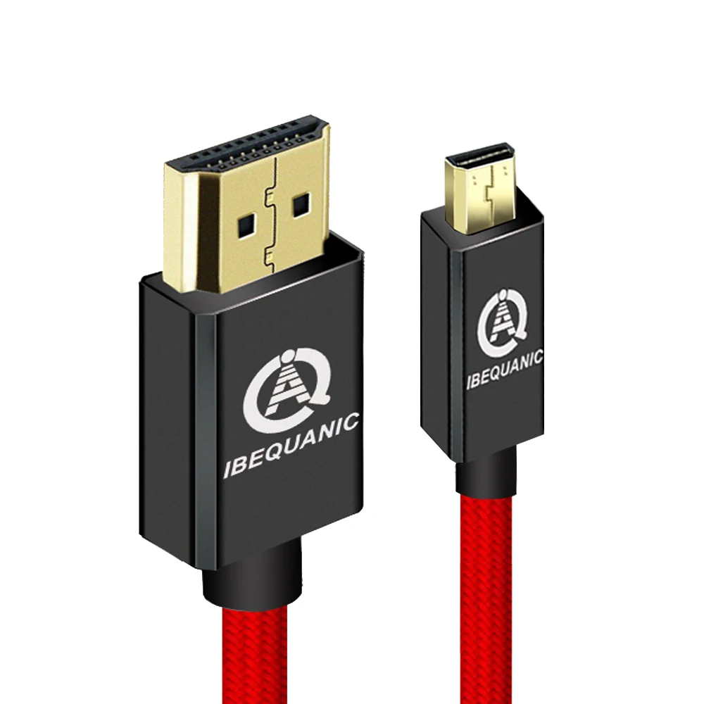 Микро HDMI к HDMI кабель, 1 м 2 м 3 м высокоскоростной HDTV HDMI к Micro HDMI кабель поддерживает Ethernet, 3D, 4K и возврат звука