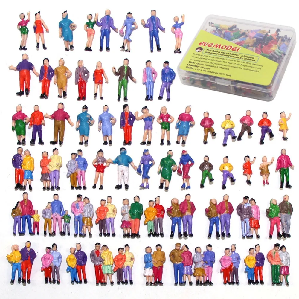 

P100W 100pcs Model Trains 1:100 Model figures Painted Figure Action figure model HO TT