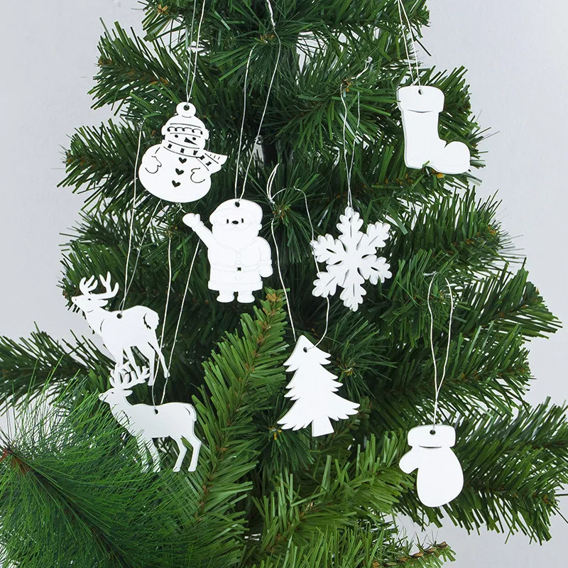 

6pcs Elk Tree Wooden Christmas Hanging Decorations Xmas Home Party Ornament