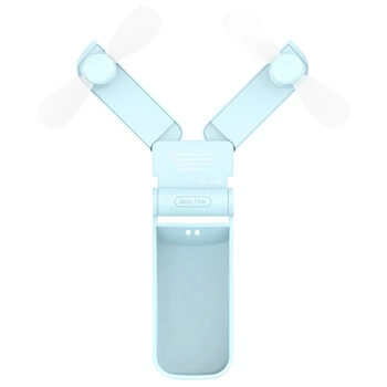 

Mini Portable Double-Handed Folding Fan Usb Pocket Fold Fans 2 Usages Modes Small Electric Handheld Fan Household Appliances