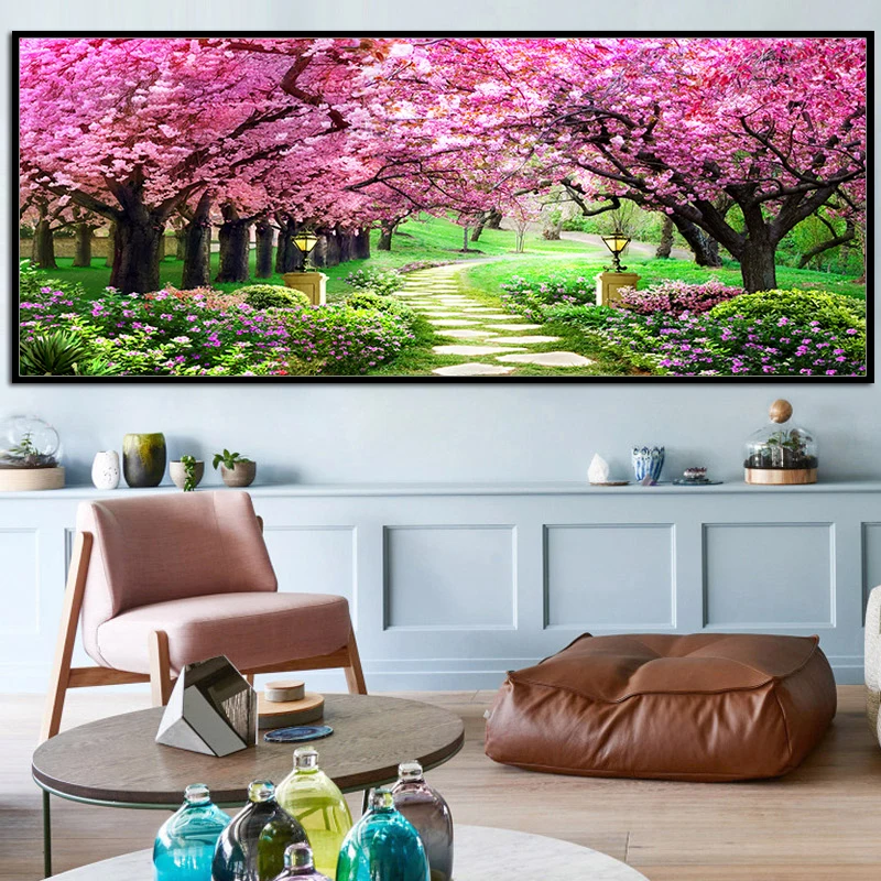 DMC chinese cross stitch kits Cherry blossom garden Pattern printed on the embroidered cloth counted embroidery sets needlework cross stitch kit