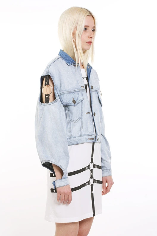 cold shoulder jean jacket