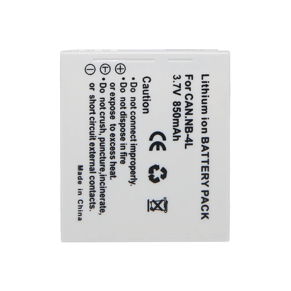 

NB4L NB-4L 850mAh Camera Battery for Canon IXUS 115 130 XY Digital 400F 55 PowerShot ELPH 100 TX1 SD400 SD940 PM056