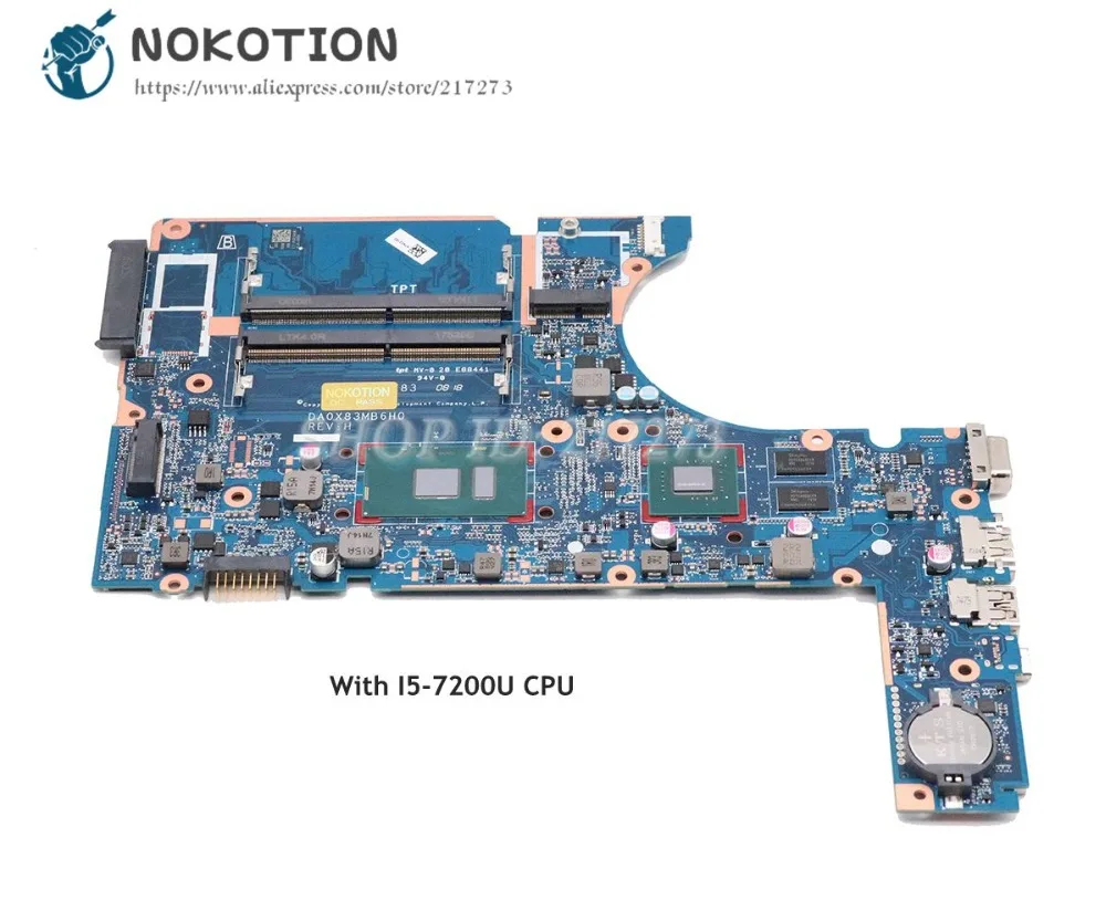 price cut  NOKOTION For HP 450 G4 470 G4 Laptop Motherboard i5-7200U CPU DA0X83MB6H0 805696-001 805696-002 907