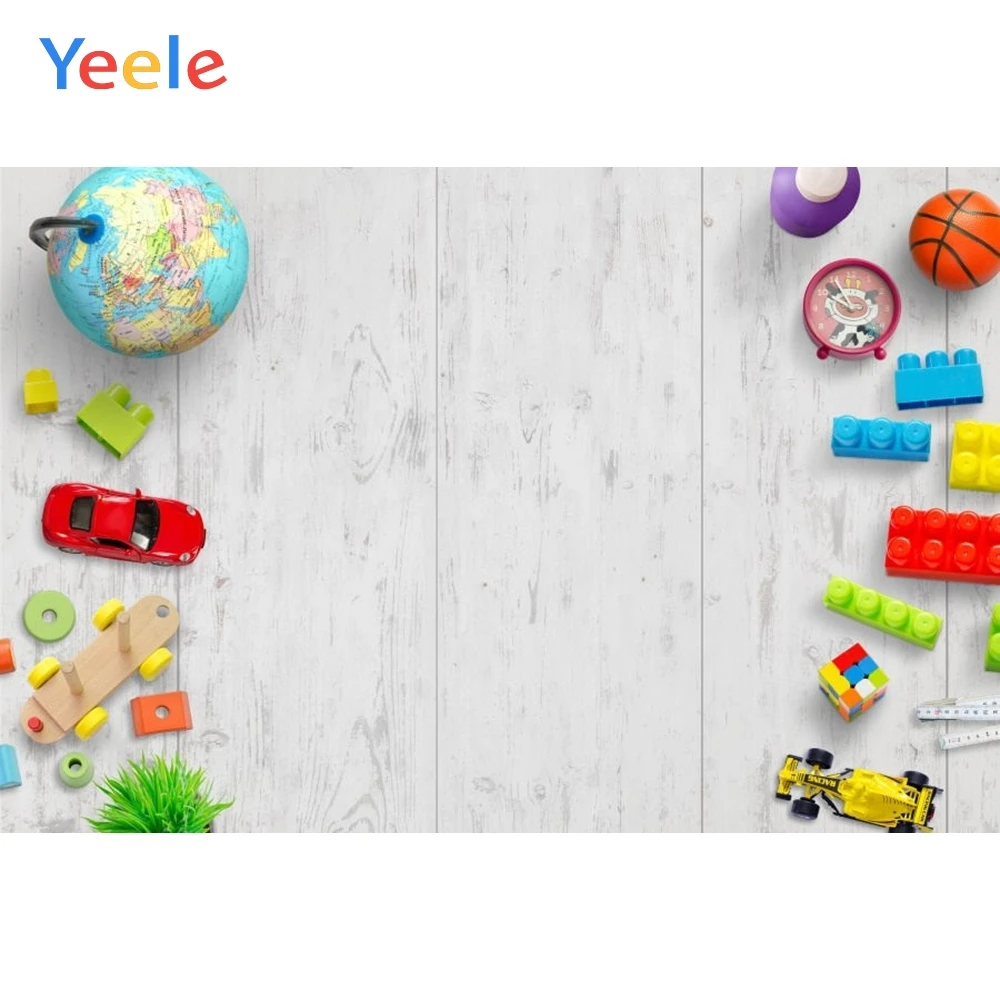 

Yeele White Wood Board Toy Brick Photography Backdrop Baby Kids Birthday Party Custom Photographic Background For Photo Studio