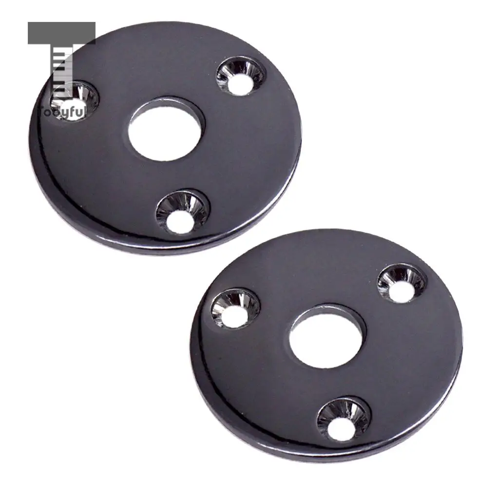 Tooyful 2pcs Universal Electric Guitar Jack Bass Output Socket Plate Plug Cover