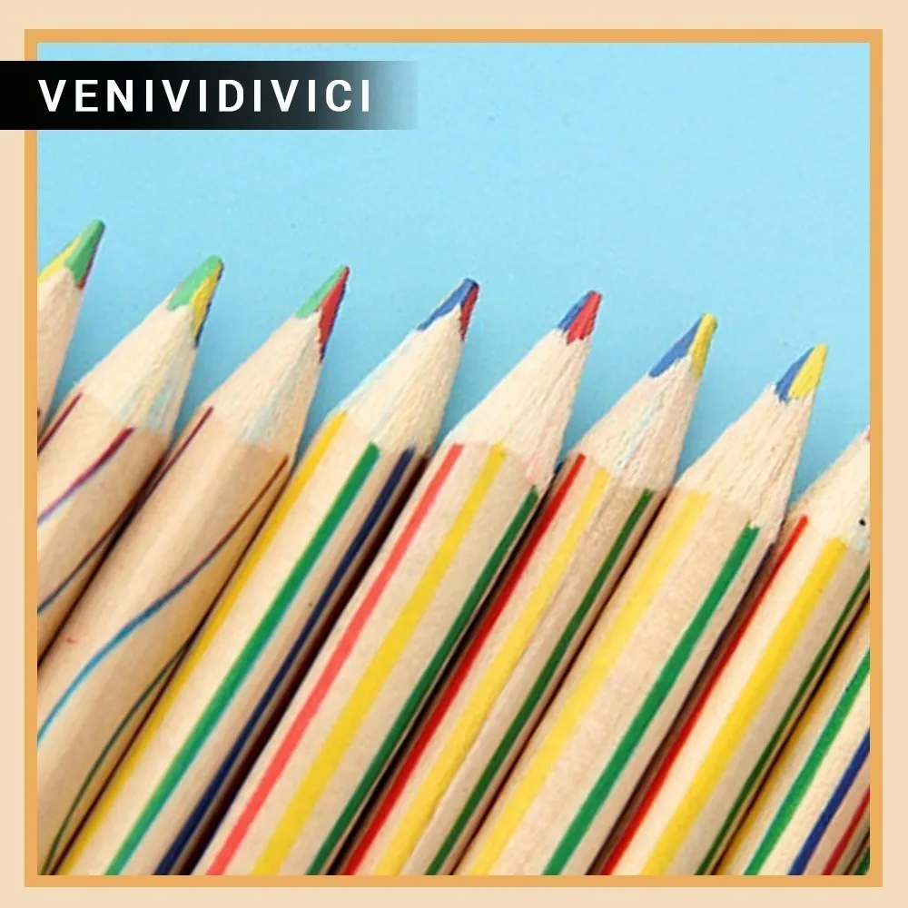 

Hot 50/120 creative beautiful painted four-color core gift triangle core children color pencil Beautiful