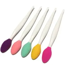 Двухсторонняя Мягкая силиконовая отшелушивающая черные точки на носу щетка для удаления акне очиститель