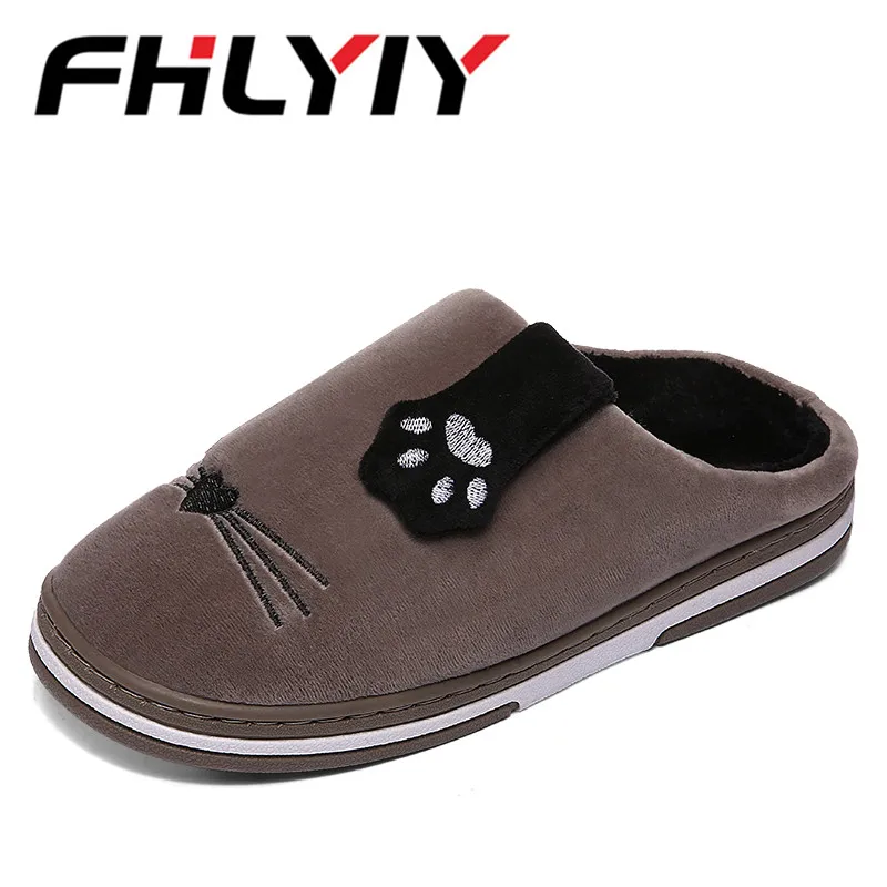 

New Arrival Cotton Men Slippers Warm Plush Winter Fur Slippers Soft Indoor Shoes Flat With Home Slippers Zapatos De Hombre