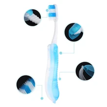 1 шт портативная одноразовая зубная щетка Складная для путешествий, кемпинга, гигиены, чистки полости рта