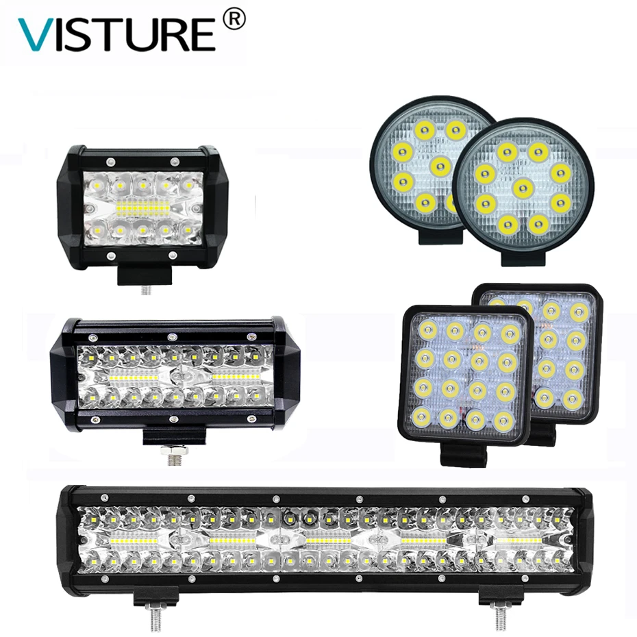 de luz Led de trabajo para coche, camión, conducción, trabajo, 12v 24v, barra de luz led para tractor, foco 4x4, vigas Led todoterreno|Barra de luz/luz de trabajo| AliExpress