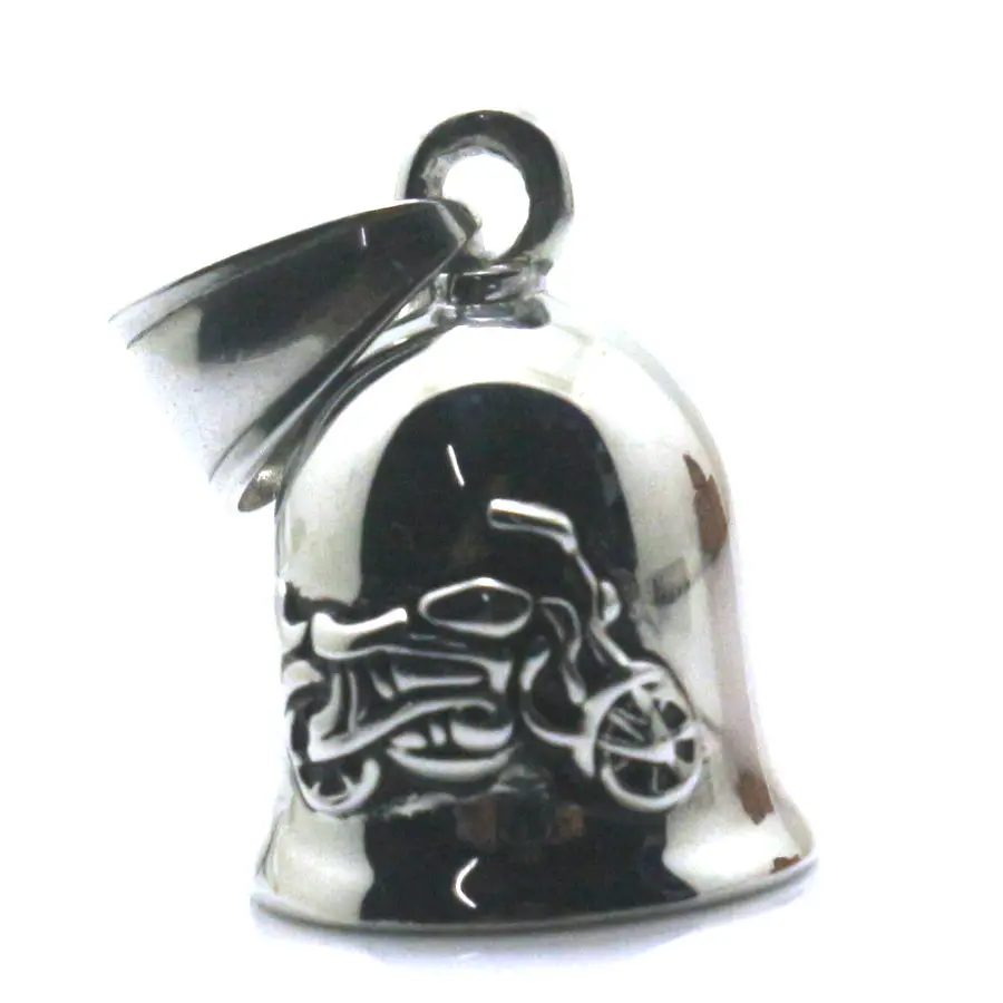 

Mens Boys 316L Stainless Polishing Silver Small and Exquisite Jingle Bell Cool Motorcycle Biker Newest Pendant