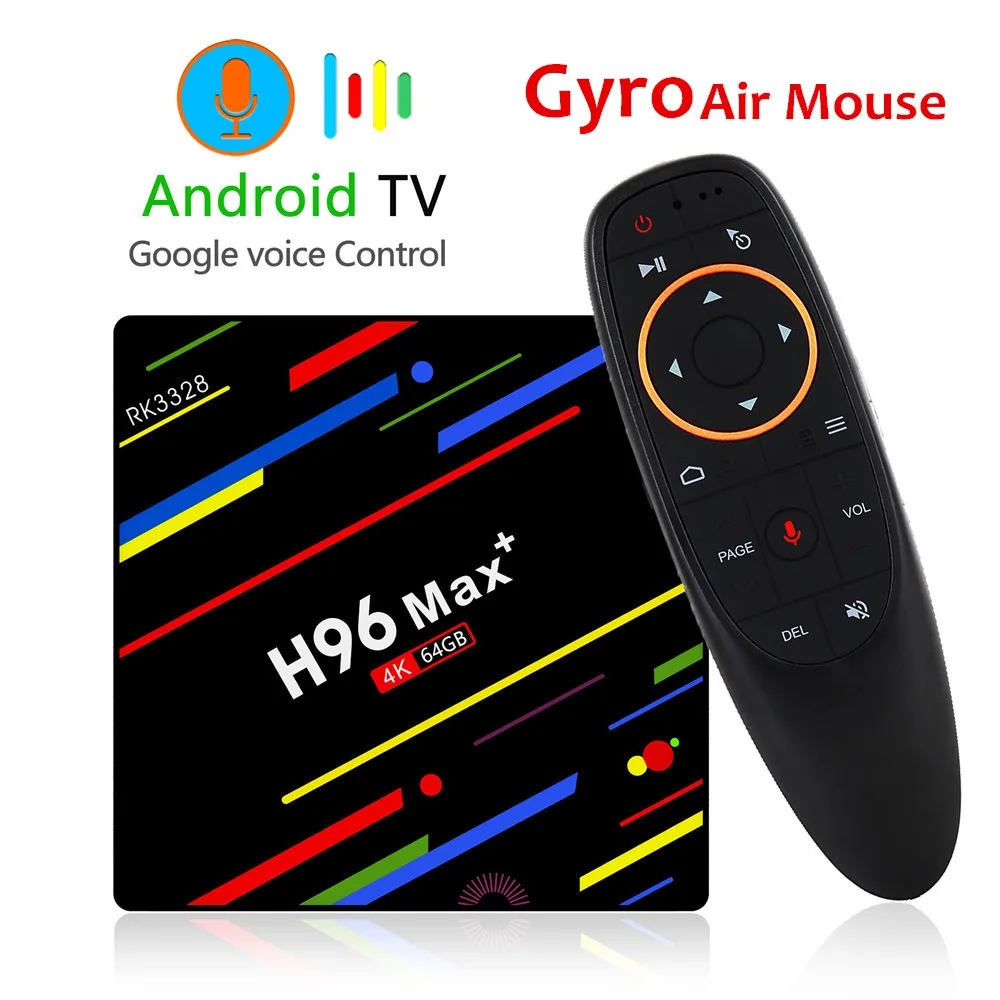 

H96 MAX Plus Android 8.1 TV Box 4GB 32GB 64GB Set Top Box RK3328 Quad core 5G Wifi 4K H96 Max Voice Google Tv Smart Media Player