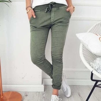 

Womens Solid Skinny Denim Trousers High Waisted Elasticity Jegging Jeans With Belt Autumn Loose Slim Stretch Slim Pencil Pants