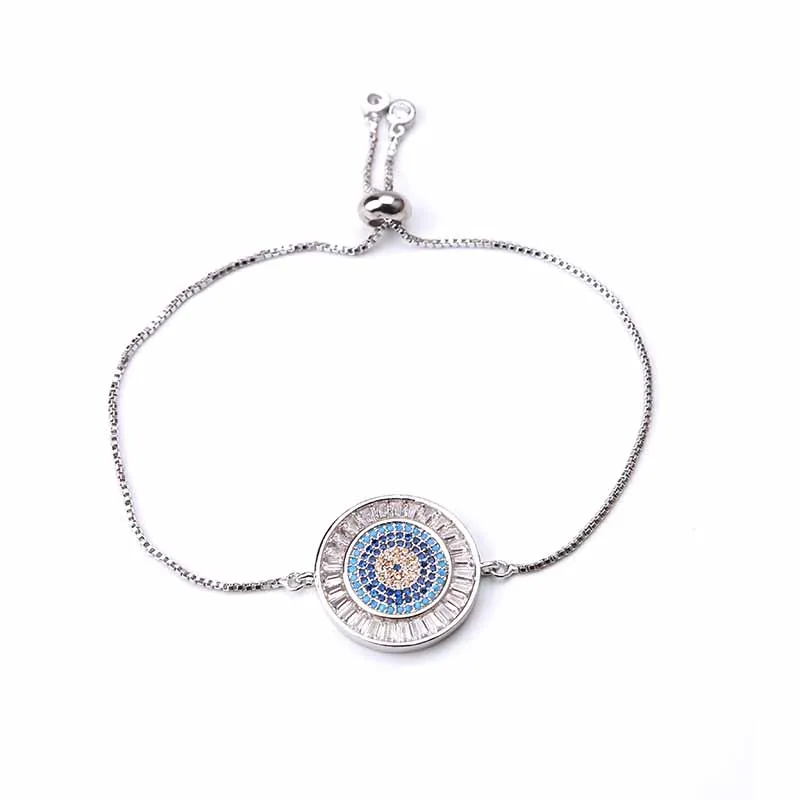 4 цвета классические evil eye Micro Pave CZ браслет Цвет ful Переключить-застежки кулон, браслет Модные украшения