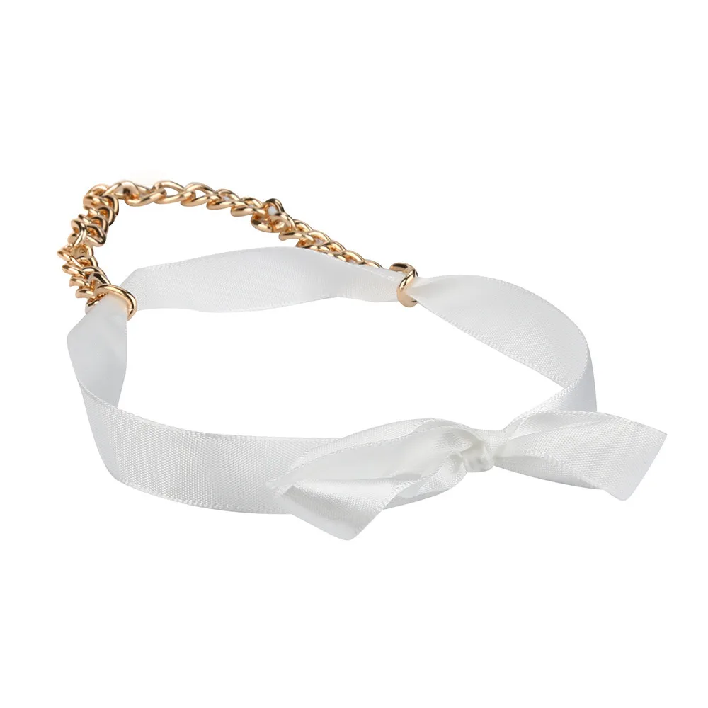 Браслет на лодыжку halhal, новые модные браслеты на цепочке, женские сексуальные пляжные ленты с бантом, ювелирные изделия enkelbandje/0,7 - Окраска металла: White