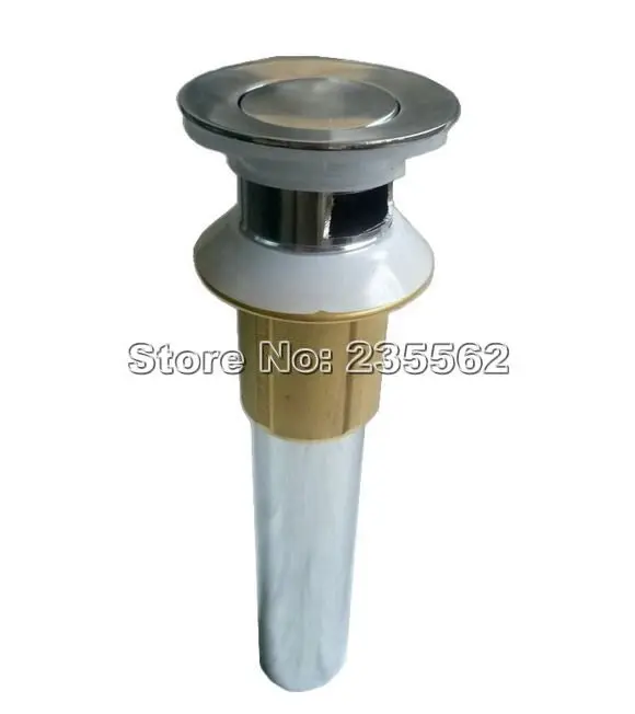 Chrome Brass Round Flip Top Bathroom Basin Sink Drain With Overflow