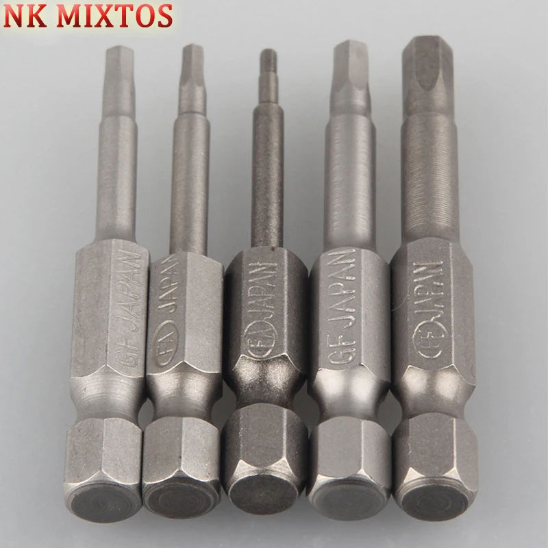 NK MIXTOS новый 5 шт. Шестигранная отвертка бит S2 Сталь 1/4 Дюймов 1 5/2 0/2 5/3 0/4 0 мм