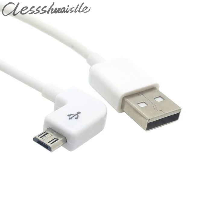 Левый Угловой 90 градусов Micro USB Мужской к USB кабель для зарядки данных 0,2 м 1 м 2 м 3 м 5 м 1 2 3 м для планшета 100 см белый